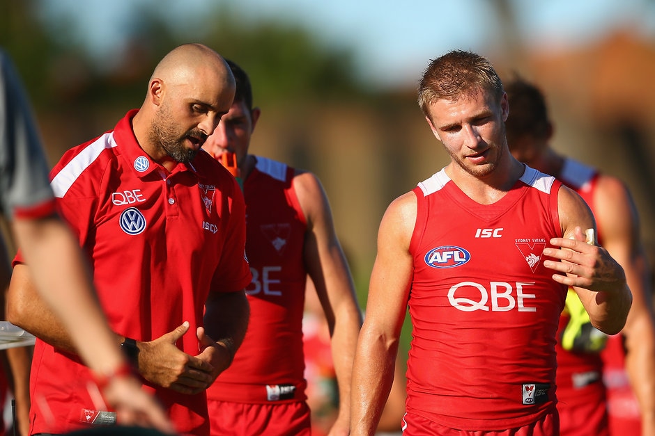 AFL 2016 Training - Sydney Intra-Club Match Kieren Jack denies that losing veterans like Rhyce Shaw (left) will see the Swans plummet - ${keywords}